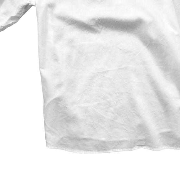 BANANA Republic White Organic Cotton Relaxed Fit Top Johnny Collar - Picture 3 of 9